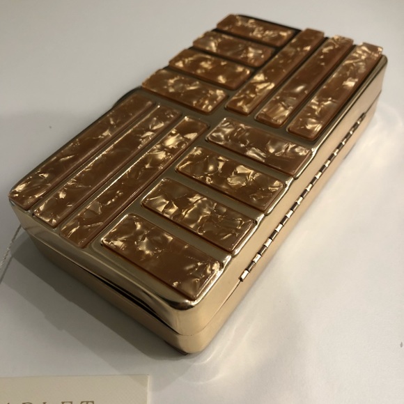 Gold Hard Case Clutch/Crossbody Purse - Picture 4 of 12